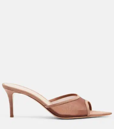 Gianvito Rossi Dorotea suede-trimmed mesh mules | Thumbnail 4 Gianvito Rossi Dorotea suede-trimmed mesh mules | Thumbnail 4