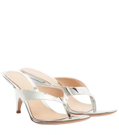 Gianvito Rossi Sofia mirrored leather thong sandals | Thumbnail 1