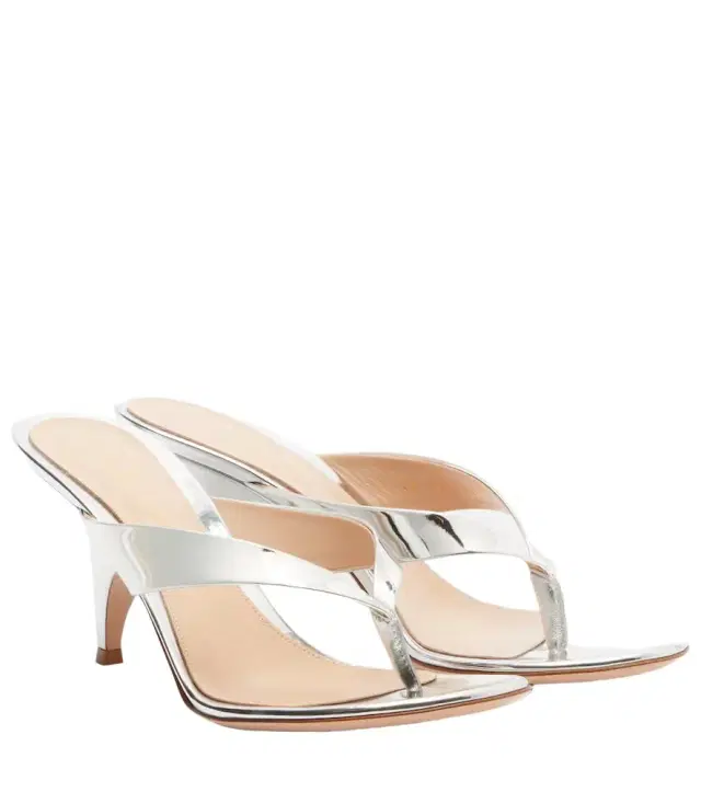 Gianvito Rossi Sofia mirrored leather thong sandals