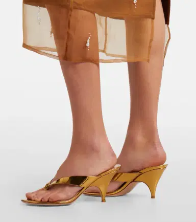 Gianvito Rossi Sofia metallic leather mules | Thumbnail 6