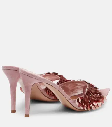 Gianvito Rossi Elle sequined suede-trimmed mesh mules | Thumbnail 2 Gianvito Rossi Elle sequined suede-trimmed mesh mules | Thumbnail 2