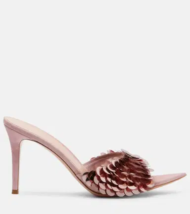 Gianvito Rossi Elle sequined suede-trimmed mesh mules | Thumbnail 3 Gianvito Rossi Elle sequined suede-trimmed mesh mules | Thumbnail 3