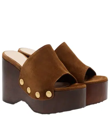 Gianvito Rossi Ardéa embellished suede wedges | Thumbnail 1 Gianvito Rossi Ardéa embellished suede wedges | Thumbnail 1