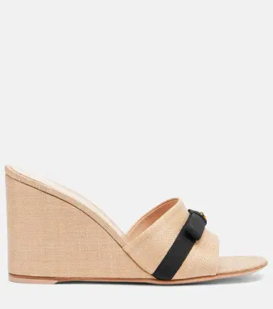 Gianvito Rossi Minou raffia wedge mules | Thumbnail 2