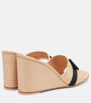 Gianvito Rossi Minou raffia wedge mules | Thumbnail 4