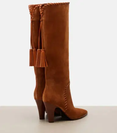Gianvito Rossi Zaira leather-trimmed suede knee-high boots | Thumbnail 2