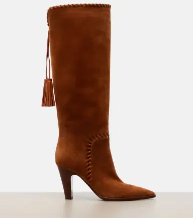 Gianvito Rossi Zaira leather-trimmed suede knee-high boots | Thumbnail 4