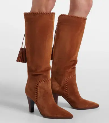 Gianvito Rossi Zaira leather-trimmed suede knee-high boots | Thumbnail 5