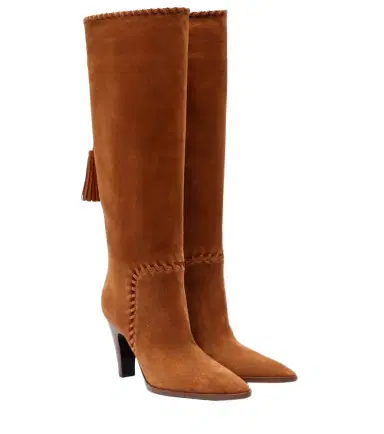 Gianvito Rossi Zaira leather-trimmed suede knee-high boots | Thumbnail 1
