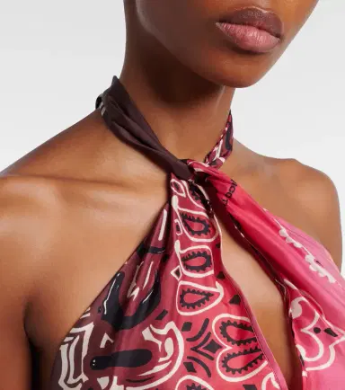The Attico Printed halterneck silk top | Thumbnail 2