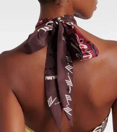 The Attico Printed halterneck silk top | Thumbnail 4