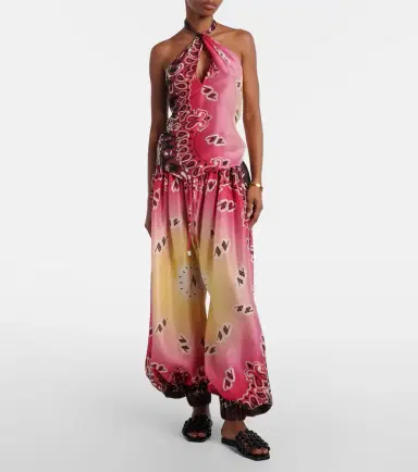 The Attico Printed halterneck silk top | Thumbnail 6