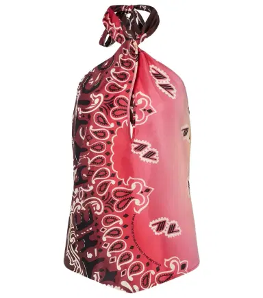 The Attico Printed halterneck silk top | Thumbnail 1