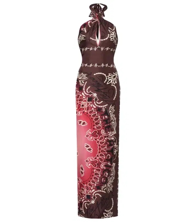 The Attico Printed silk maxi dress