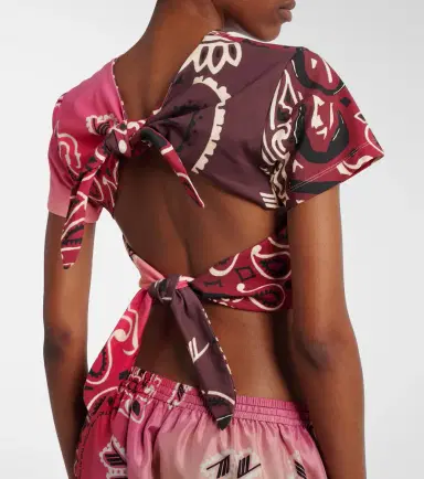 The Attico Printed cotton crop top | Thumbnail 2
