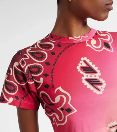The Attico Printed cotton crop top | Thumbnail 3