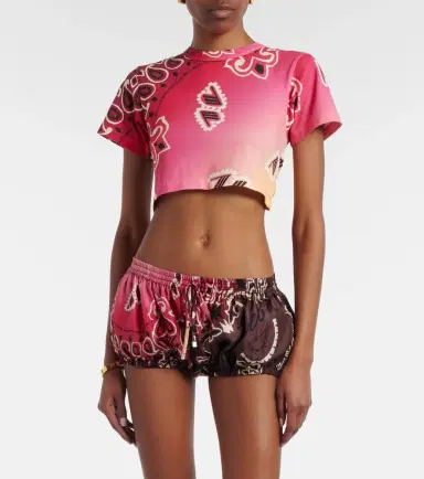 The Attico Printed cotton crop top | Thumbnail 5