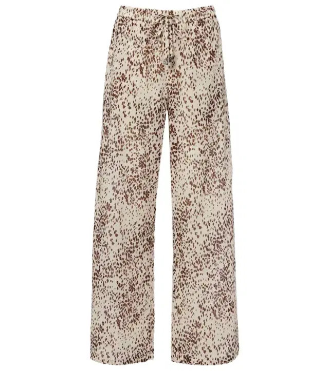 The Attico Leopard-print cotton wide-leg pants