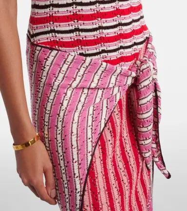 The Attico Striped crochet cotton midi dress | Thumbnail 3