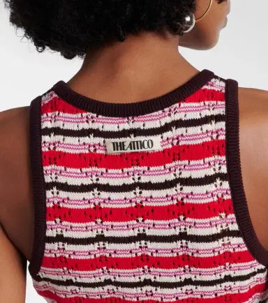 The Attico Striped crochet cotton midi dress | Thumbnail 4
