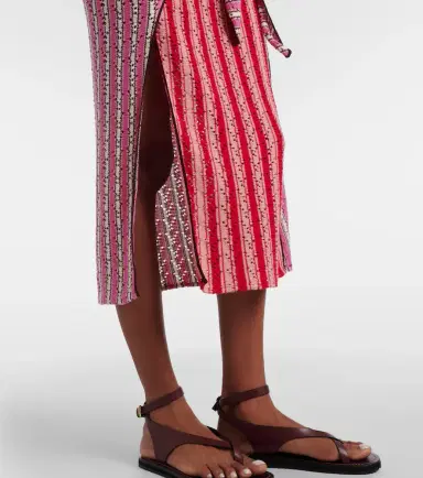 The Attico Striped crochet cotton midi dress | Thumbnail 5