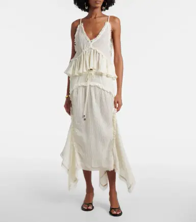 The Attico Ruffled cotton maxi skirt | Thumbnail 2
