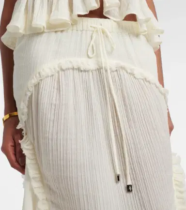 The Attico Ruffled cotton maxi skirt | Thumbnail 3