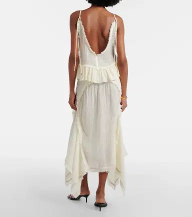 The Attico Ruffled cotton maxi skirt | Thumbnail 4