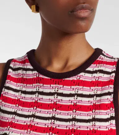 The Attico Striped crochet cotton top | Thumbnail 2