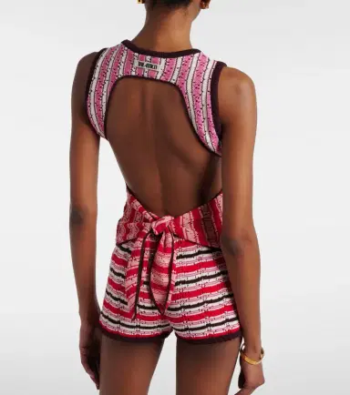 The Attico Striped crochet cotton top | Thumbnail 3
