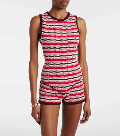 The Attico Striped crochet cotton top | Thumbnail 4