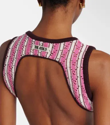 The Attico Striped crochet cotton top | Thumbnail 5
