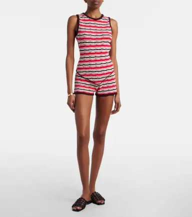 The Attico Striped crochet cotton top | Thumbnail 6