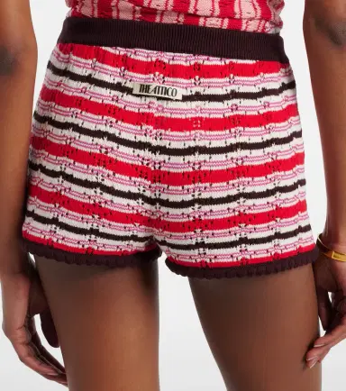 The Attico Striped crochet cotton shorts | Thumbnail 4