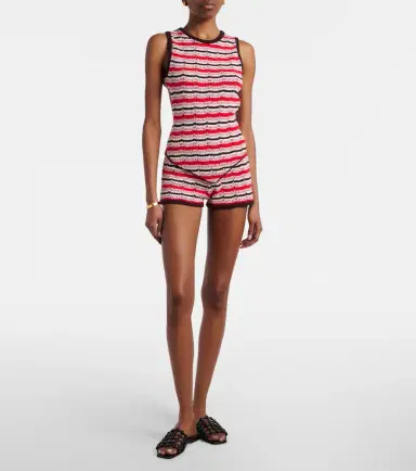 The Attico Striped crochet cotton shorts | Thumbnail 5