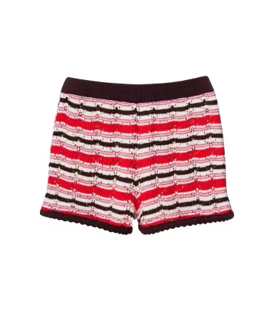 The Attico Striped crochet cotton shorts | Thumbnail 1