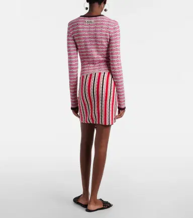 The Attico Striped crochet cotton minidress | Thumbnail 3