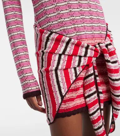The Attico Striped crochet cotton minidress | Thumbnail 4