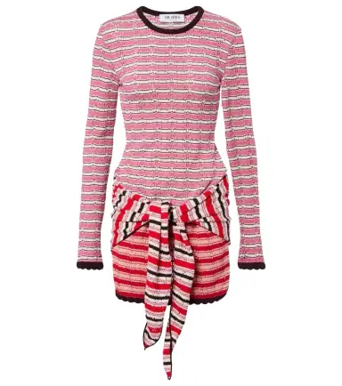 The Attico Striped crochet cotton minidress | Thumbnail 1