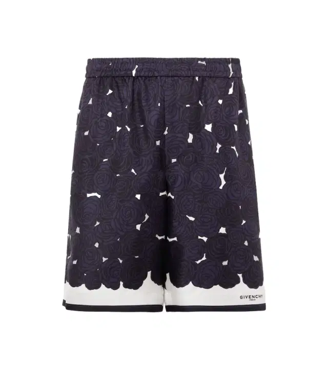 Givenchy Floral silk twill shorts