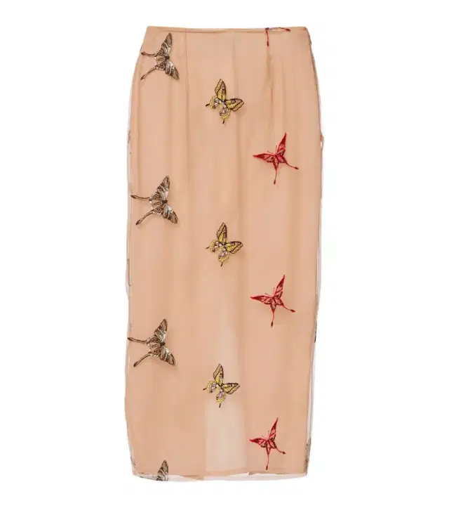 Appliqué midi skirt