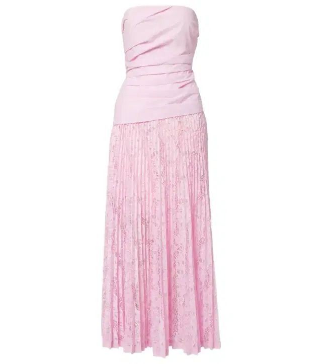 Annalise plissé lace maxi dress