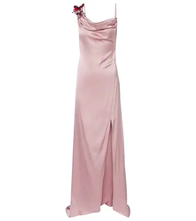 Blumarine Appliqué satin gown