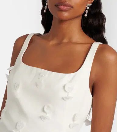 Simkhai Calinn floral-appliqué linen-blend minidress | Thumbnail 5