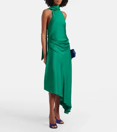 Simkhai Monica asymmetric satin midi dress | Thumbnail 2 Simkhai Monica asymmetric satin midi dress | Thumbnail 2