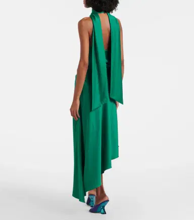 Simkhai Monica asymmetric satin midi dress | Thumbnail 4 Simkhai Monica asymmetric satin midi dress | Thumbnail 4