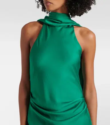 Simkhai Monica asymmetric satin midi dress | Thumbnail 5 Simkhai Monica asymmetric satin midi dress | Thumbnail 5