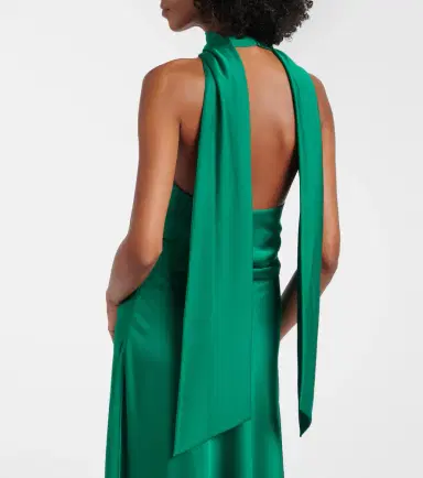 Simkhai Monica asymmetric satin midi dress | Thumbnail 6 Simkhai Monica asymmetric satin midi dress | Thumbnail 6