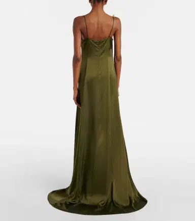 BLUMARINE Appliqué satin gown | Thumbnail 3