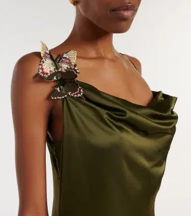 BLUMARINE Appliqué satin gown | Thumbnail 5